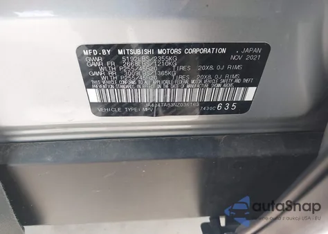 2022 Mitsubishi Outlander Es 2.5 S-Awc z USA, uszkodzony, nr VIN JA4J4TA83NZ036163